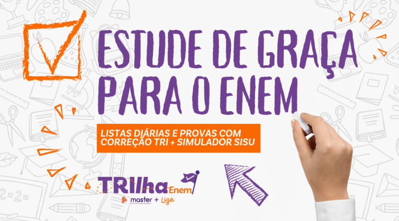 simulados gratuitos enem. trilha enem.